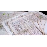 Small box approx 30 Ordnance Survey folding maps etc, mainly military issue, circa 1940s