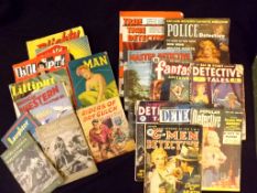 Two Packets containing assorted detective pulp magazines circa 1940s/1950s etc including two