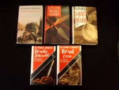 ALANNA KNIGHT: 5 1st editions, each signed or signed and inscribed: BLOOD LINE, London, 1989, 1st