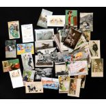 Packet 100+ assorted postcards including advertising cards for Epp's Cocoa, postally used 1909,
