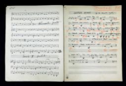 HEATHER LEWIS, two page music MSS of her setting of Capt Siegfried Sassoon's EVERYONE SANG, with