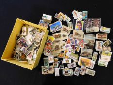 Box assorted cigarette and trade cards