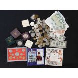 Cash tin assorted mainly UK coins