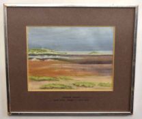 Jean Henri Zuber, initialled pastel, "Holkham Beach", 20 x 26cms