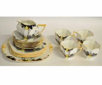 Collection of Shelley tea wares with Queen Anne shape and two trees design comprising four cups, six