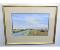 Mick Bensley, signed and dated 2004, watercolour, North Norfolk landscape, 28 x 44cms