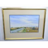 Mick Bensley, signed and dated 2004, watercolour, North Norfolk landscape, 28 x 44cms