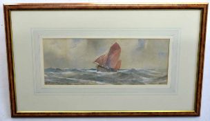 Garman Morris, initialled pair of watercolours, "Off Beachy Head" and "Off Scarboro", 14 x 36cms (2)