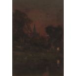 Frederick George Cotman (1850-1920) watercolour, signed lower left, Evening sunset 23 x 16cms