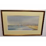 Guy Todd, signed watercolour, "Blakeney Channel, Summer 1996", 28 x 56cms