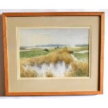 Robert A Strand, signed watercolour, "Aldeburgh from the North", 30 x 42cms