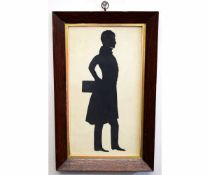 Unsigned silhouette of a gent, 26 x 14cms