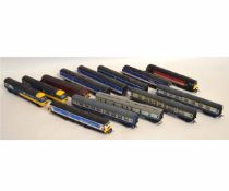 Box containing mixed electric train sets to include engines and carriages, Network South East,