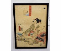 Japanese school woodblock, Figure study, 34 x 24cms