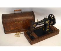 Oak cased dome top Singer sewing machine