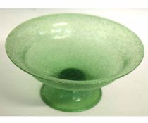 Early 20th century green glass tazza of tapering circular form, 30cms diam
