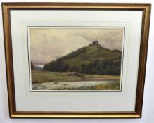 John M Aiken, signed and dated 1907, watercolour, "Aukmdown Castle", 26 x 36cms