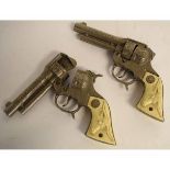 Pair of vintage metal children's toy revolvers, Texan Jr