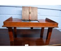 Victorian bed table with central adjustable slope, 63cms wide