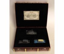 Cased set of limited edition Harry Potter die-cast cars, Mr Weasley's Ford Anglia with a ticket of