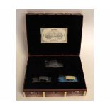 Cased set of limited edition Harry Potter die-cast cars, Mr Weasley's Ford Anglia with a ticket of