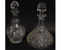 Two lead crystal decanters, both 27cms high