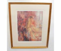 Indistinctly signed in pencil to margin, limited edition (58/850) coloured print "The Silk Shawl",