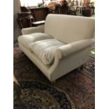 Contemporary 2 seater sofa upholstered in calico 86x145cm