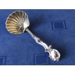 Victorian hallmarked silver cast sifting ladle by Francis Higgins, London 1844, 2 ozt