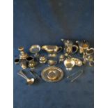 Hallmarked silver mustard pot & qty of various silver plate