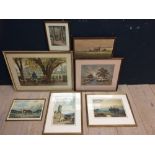 Set of 6 black & white prints, Views of Bath, Griffin '72, Framed and Glazed