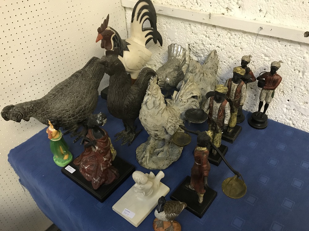 Qty of decorative chickens & miniature Moroccan figures - Image 2 of 2