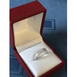 18 carat white gold diamond half eternity ring of 1 carat