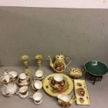 Aynsley fruit pattern tea pot etc, Royal Albert Old Country Roses tea set & C19th Chinese