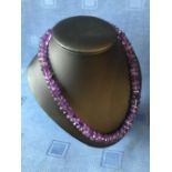 Faceted amethyst roundel 20" necklace