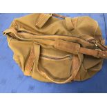 Vintage style canvas and leather travelling bag