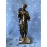 Bronze figure of Diana, 49cmH