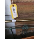 Jute burnt earth rug with fringe and thin stripes of colour 245 x 176 cm