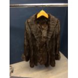 Vintage brown three quarter length fur coat & brown fur wrap