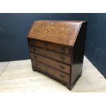 George III oak bureau 105H x 96 cm W