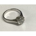 18 carat white gold diamond solitaire ring of 1.7 carats approx, colour J/K, clarity Si