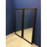 Set of 4 stained oak framed wall mirrors, 177Hx67Wcm