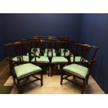 Set of 12 C20th Chippendale style mahogany dining chairs (10 & 2 carvers)