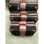 3 piece Gucci Suede & leather luggage set, vendor purchased from Gucci, London 25 years ago (missing