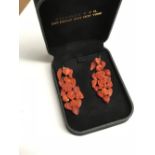 Pair of C19th Italian coral earrings