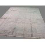 Contemporary Moroccan rug with neutral colours and abstract beige lines, 3.02x2.42 metres