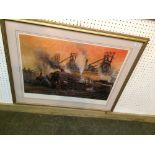 After Terence Cuneo, "Last of the Steam Workhorses", limited edition print & another colour print "