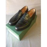 Pakeman, Catto & Carter black leather penny loafers, size 9 (as new) (Provenance: Pakeman's Gents