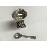 Silver tazza salt & spoon