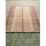 Contemporary rug with modern horizontal panel designs in soft browns and fawns 226 x 179 cm